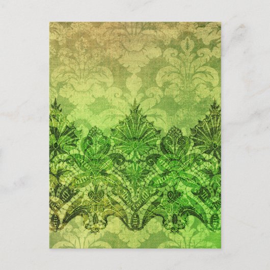 ABERDEEN HEIRLOOM, LACE & DAMASK: SPRING GREEN BRIEFKAART (Voorkant)