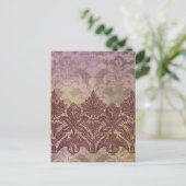 ABERDEEN HEIRLOOM, LACE & DAMASK: VICTORIAANS PINK BRIEFKAART (Staand voorkant)