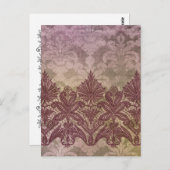 ABERDEEN HEIRLOOM, LACE & DAMASK: VICTORIAANS PINK BRIEFKAART (Voorkant / Achterkant)