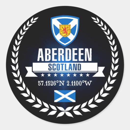 Aberdeen Ronde Sticker (Voorkant)