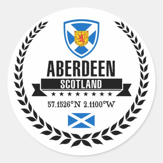 Aberdeen Ronde Sticker (Voorkant)