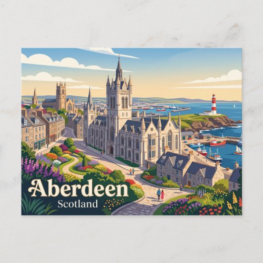 Aberdeen Schotland Briefkaart (Voorkant)