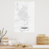 Aberdeen, Schotland (zwart op wit) Poster (Keuken)