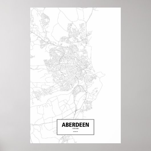 Aberdeen, Schotland (zwart op wit) Poster (Voorkant)