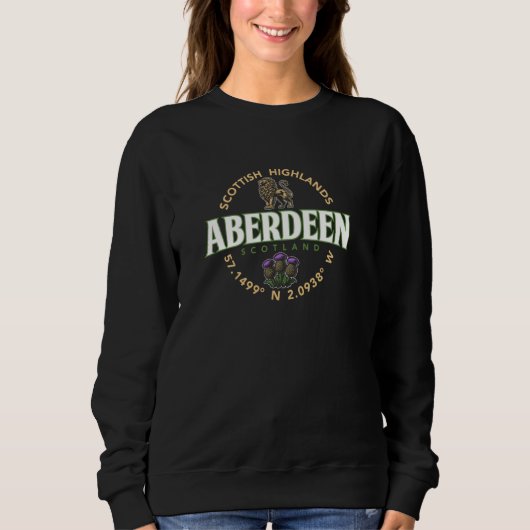 Aberdeen Scotland Highlands Coordinates Label Trui (Voorkant)