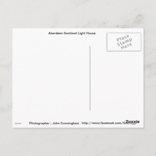 Aberdeen Scotland Light House Briefkaart (Achterkant)