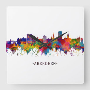 Aberdeen Scotland Skyline Vierkante Klok