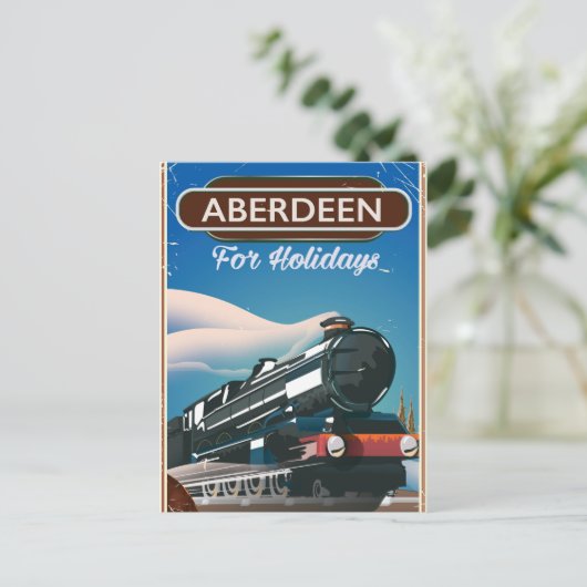 Aberdeen Scotland  treinreisposter Briefkaart (Staand voorkant)