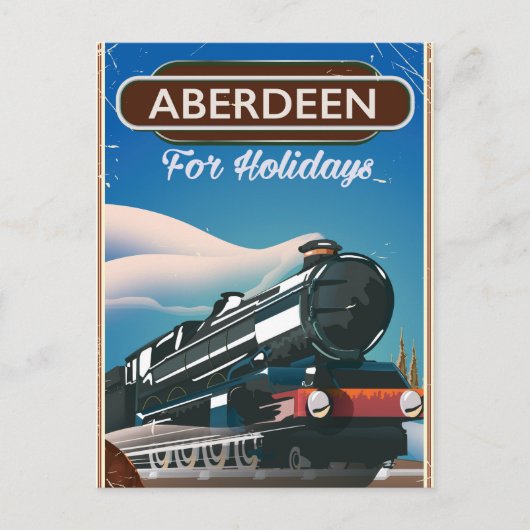 Aberdeen Scotland  treinreisposter Briefkaart (Voorkant)