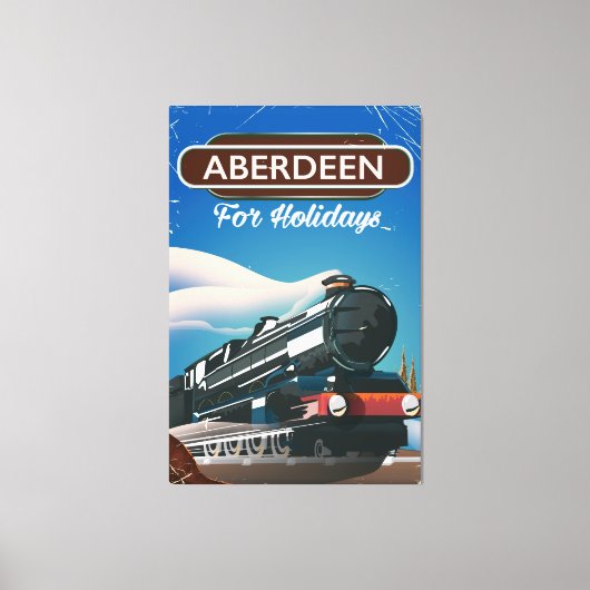 Aberdeen Scotland  treinreisposter Canvas Afdruk (Voorkant)