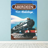 Aberdeen Scotland  treinreisposter Canvas Afdruk (Insitu (Houten vloer))