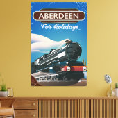 Aberdeen Scotland  treinreisposter Canvas Afdruk (Insitu (Woonkamer))