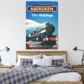Aberdeen Scotland  treinreisposter Canvas Afdruk (Insitu (Slaapkamer))