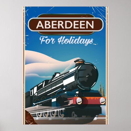 Aberdeen Scotland  treinreisposter Poster (Voorkant)