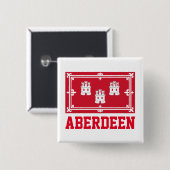 Aberdeen, SCOTLAND Vierkante Button 5,1 Cm (Voorkant /achterkant)