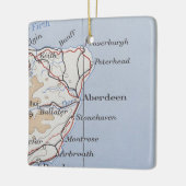 Aberdeen Scotland Vintage Map Keramisch Ornament (Links)