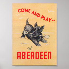 Aberdeen Scotland Vintage Poster