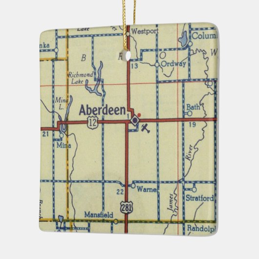 Aberdeen SD 50's Map Keramisch Ornament (Links)