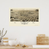 Aberdeen, SD Panorama Map - 1883 Poster (Keuken)