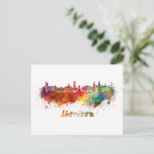Aberdeen skyline in waterverf briefkaart (Staand voorkant)