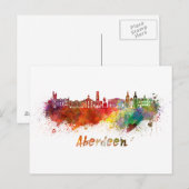 Aberdeen skyline in waterverf briefkaart (Voorkant / Achterkant)