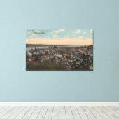 Aberdeen, WA - Bird's Eye Uitzicht of Waterfront Canvas Afdruk (Insitu (Houten vloer))