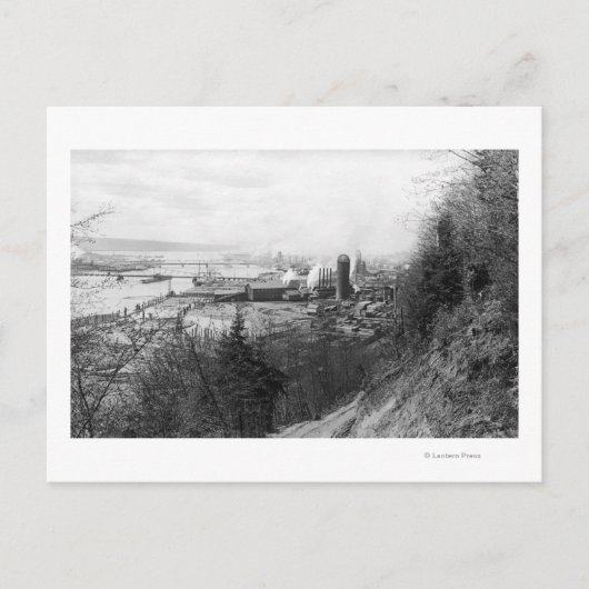 Aberdeen, WA Town Uitzicht Mill en Harbour Photogr Briefkaart (Voorkant)