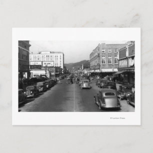 Aberdeen, WA - Uitzicht van de straat van Wishkan Briefkaart