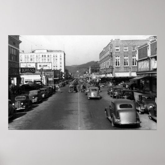 Aberdeen, WA - Uitzicht van de straat van Wishkan Poster (Voorkant)