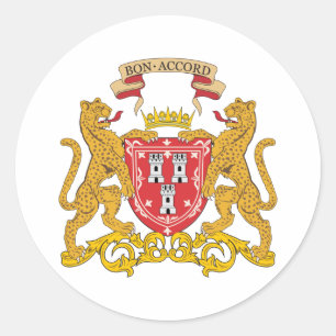Aberdeen wapenschild ronde sticker