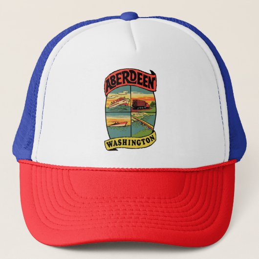 Aberdeen Washington Vintage Travel Trucker Pet (Voorkant)