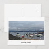 Aberdour Harbour - Boats op een bewolkte dag Briefkaart (Voorkant / Achterkant)