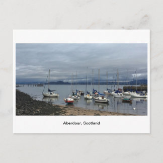 Aberdour Harbour - Boats op een bewolkte dag Briefkaart