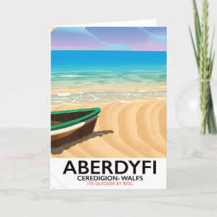 Aberdyfi, Ceredigion Wales vintage reisposter Feestdagen Kaart