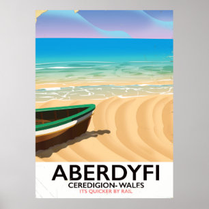 Aberdyfi, Ceredigion Wales vintage reisposter Poster
