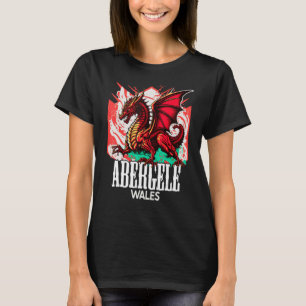 Abergele Wales Welsh Flag Y Ddraig Goch Dragon T-shirt