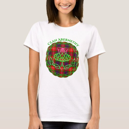 Abernethy Scottish Tartan Celtic Thistle T-shirt (Voorkant)