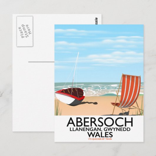 Abersoch Llanengan in Gwynedd, reisposter in Wales Briefkaart (Voorkant / Achterkant)