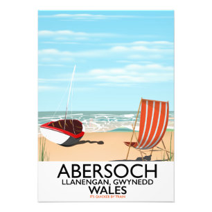 Abersoch Llanengan in Gwynedd, reisposter in Wales Foto Afdruk