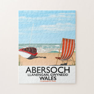 Abersoch Llanengan in Gwynedd, reisposter in Wales Legpuzzel