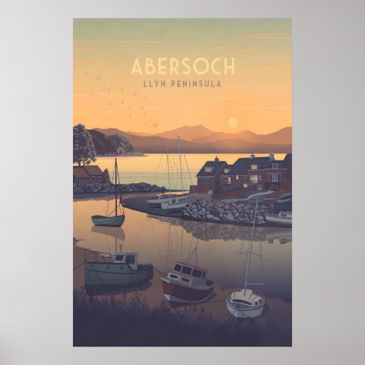 Abersoch Wales Kust Reisposter Poster (Voorkant)