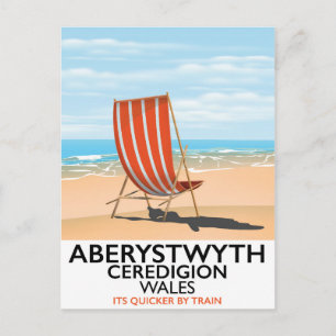Aberystwyth Wales reisposter aan zee Briefkaart