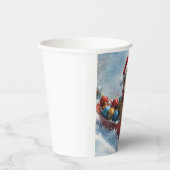 Abessijnse kat in slee laat het sneeuwen Kerstmis Papieren Bekers (Rechts)