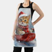 Abessijnse kat in slee laat het sneeuwen Kerstmis Schort (Insitu)