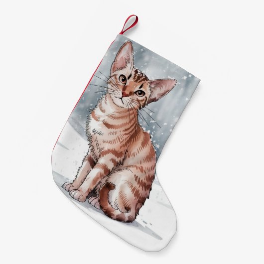 Abessijnse Kat Kerstkous Kleine Kerstsok (Voorkant (Hangend))