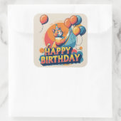 Abessijnse kat kleurrijk vierkante sticker (Tas)