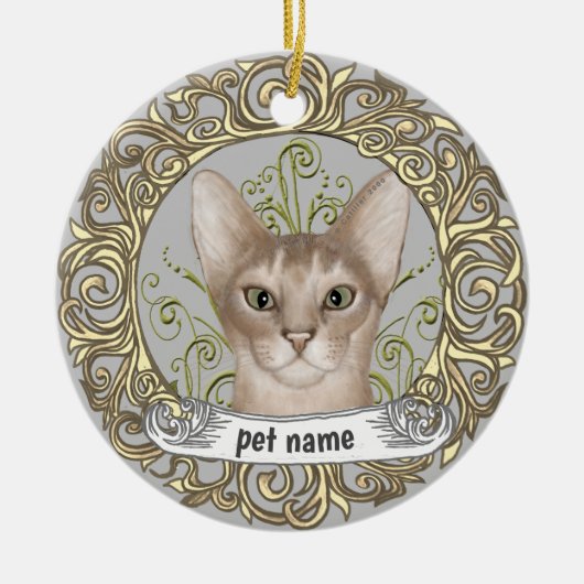 Abessijnse Kat Lieve Herinnering ornament (Voorkant)