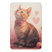Abessijnse kat met Rozen - Valentijnsdag Badmat (Voorkant Verticaal)