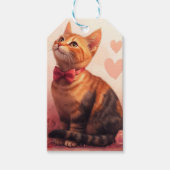 Abessijnse kat met Rozen - Valentijnsdag Cadeaulabel (Voorkant)