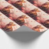 Abessijnse kat met Rozen - Valentijnsdag Cadeaupapier (Hoek)